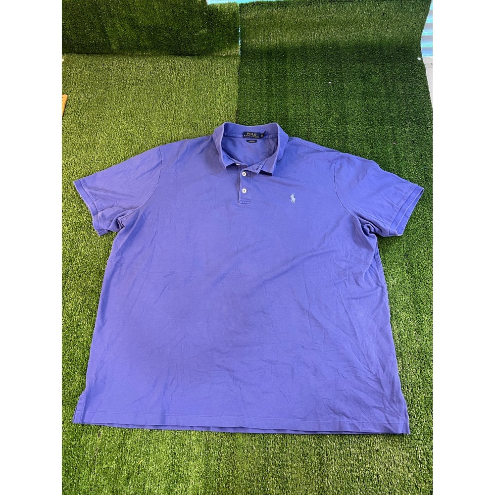 Polo Ralph Lauren Mens XXL Classic Fit Perwinkle Cotton Mesh Pony Logo Shirt